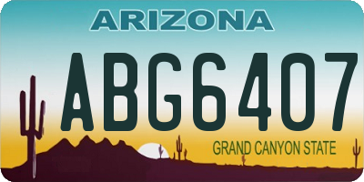 AZ license plate ABG6407