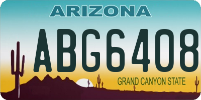 AZ license plate ABG6408