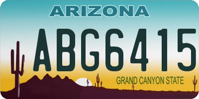 AZ license plate ABG6415