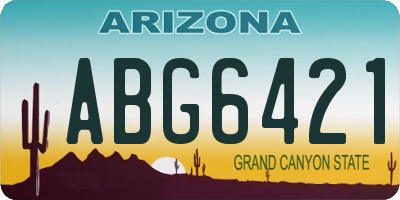 AZ license plate ABG6421