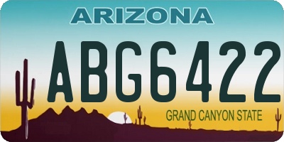 AZ license plate ABG6422