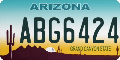 AZ license plate ABG6424