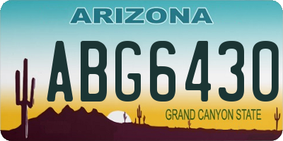 AZ license plate ABG6430