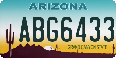 AZ license plate ABG6433