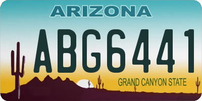 AZ license plate ABG6441