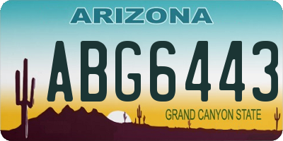 AZ license plate ABG6443