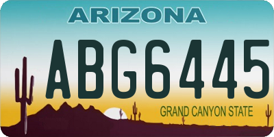 AZ license plate ABG6445