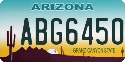 AZ license plate ABG6450