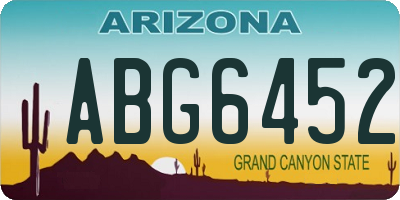 AZ license plate ABG6452