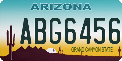 AZ license plate ABG6456