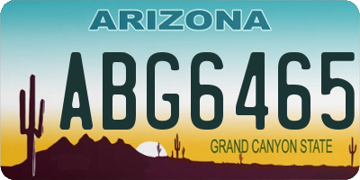 AZ license plate ABG6465