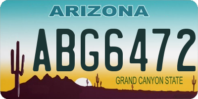 AZ license plate ABG6472