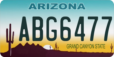 AZ license plate ABG6477
