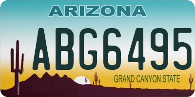 AZ license plate ABG6495