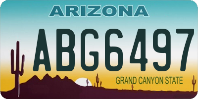 AZ license plate ABG6497