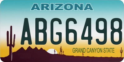 AZ license plate ABG6498