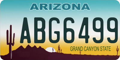 AZ license plate ABG6499