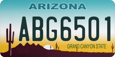 AZ license plate ABG6501