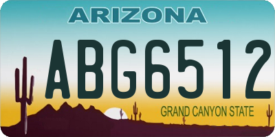 AZ license plate ABG6512