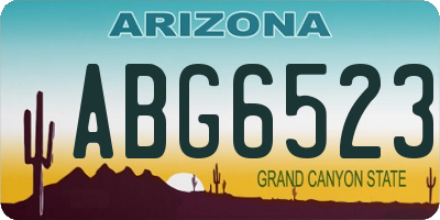 AZ license plate ABG6523