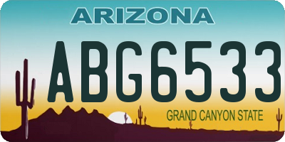 AZ license plate ABG6533