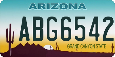 AZ license plate ABG6542