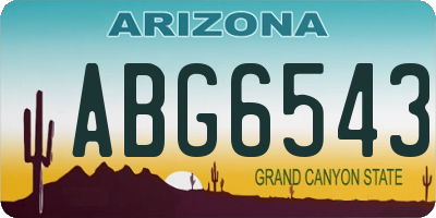 AZ license plate ABG6543