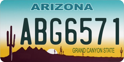 AZ license plate ABG6571