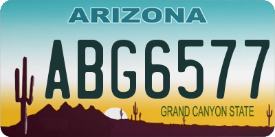 AZ license plate ABG6577