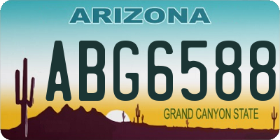 AZ license plate ABG6588