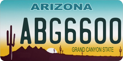 AZ license plate ABG6600