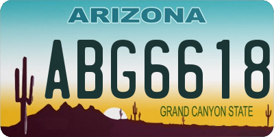 AZ license plate ABG6618