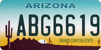 AZ license plate ABG6619