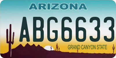 AZ license plate ABG6633