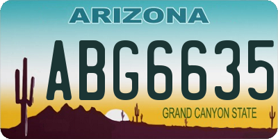 AZ license plate ABG6635