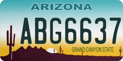 AZ license plate ABG6637