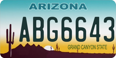 AZ license plate ABG6643