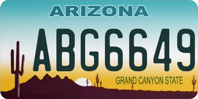 AZ license plate ABG6649