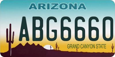 AZ license plate ABG6660