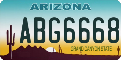 AZ license plate ABG6668