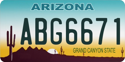 AZ license plate ABG6671