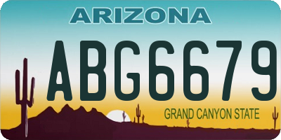 AZ license plate ABG6679