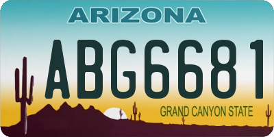AZ license plate ABG6681