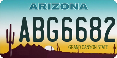 AZ license plate ABG6682