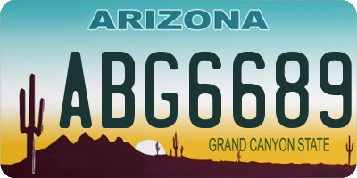 AZ license plate ABG6689