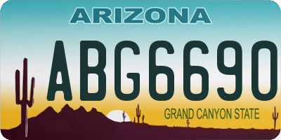 AZ license plate ABG6690