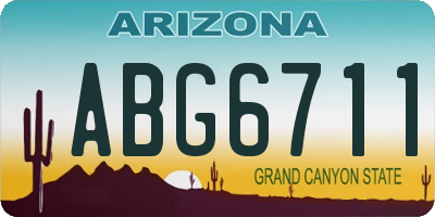 AZ license plate ABG6711