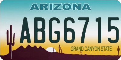 AZ license plate ABG6715