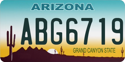 AZ license plate ABG6719
