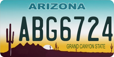 AZ license plate ABG6724